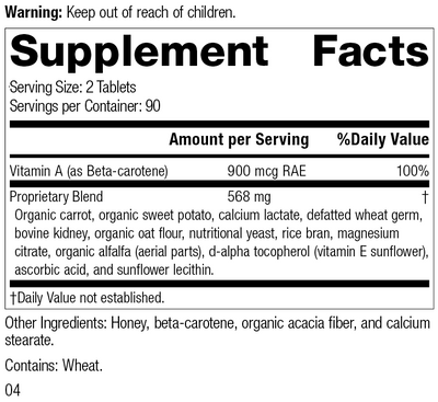 Cataplex® A, 180 Tablets, Rev 03 Supplement Facts