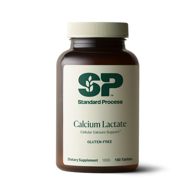 An image of a bottle of Calcium Lactate, 180 tablets.