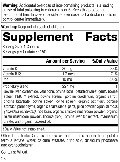 Ferrofood®, 150 Capsules, Rev 23 Supplement Facts