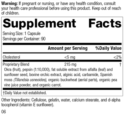 Okra Pepsin E3, 90 Capsules, Rev 03 Supplement Facts