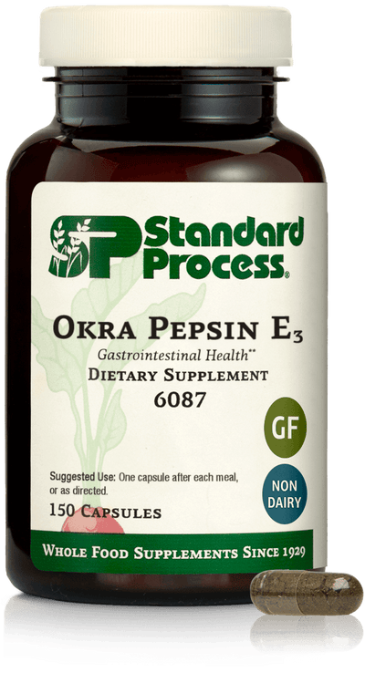 Okra Pepsin E3, 150 Capsules