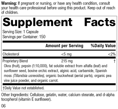 Okra Pepsin E3, 150 Capsules, Rev 03 Supplement Facts