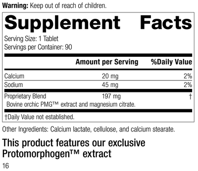 Orchic PMG®, 90 Tablets, Rev 15 Supplement Facts