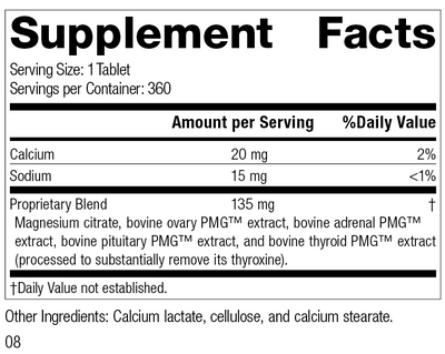 Symplex® F, 360 Tablets, Rev 08 Supplement Facts