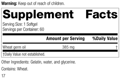 8225 Wheat Germ Oil R16 Supplement Facts