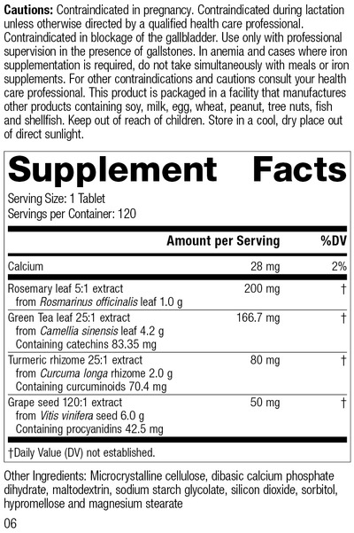 Vitanox®, 120 Tablets, Rev 06 Supplement Facts