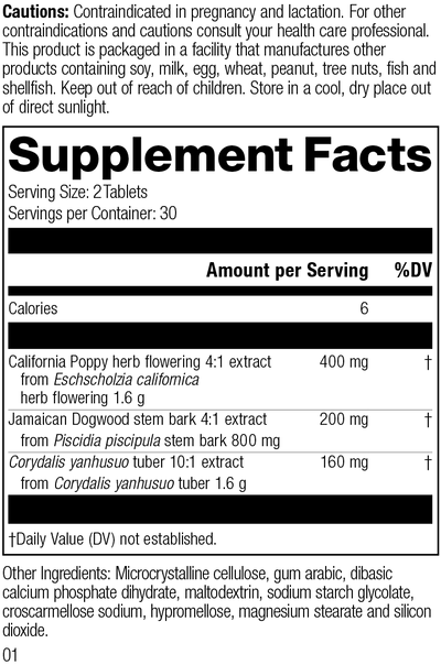 Nervagesic, Rev 01 Supplement Facts