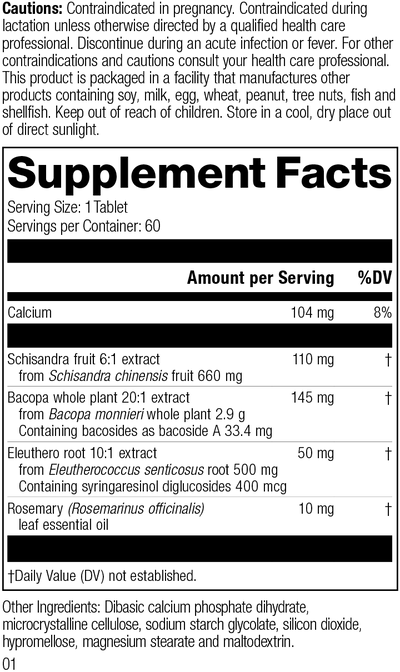 Bacopa Complex, Rev 01 Supplement Facts